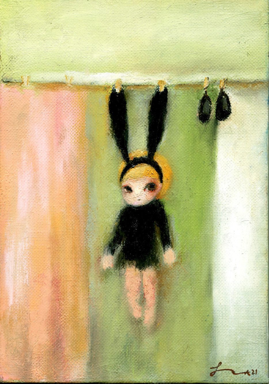 목욕하는날 — Hana Kwon, Oil on canvas, 2021