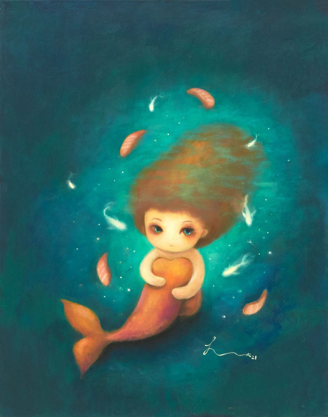 잠수 — Hana Kwon, Oil on canvas, 2021