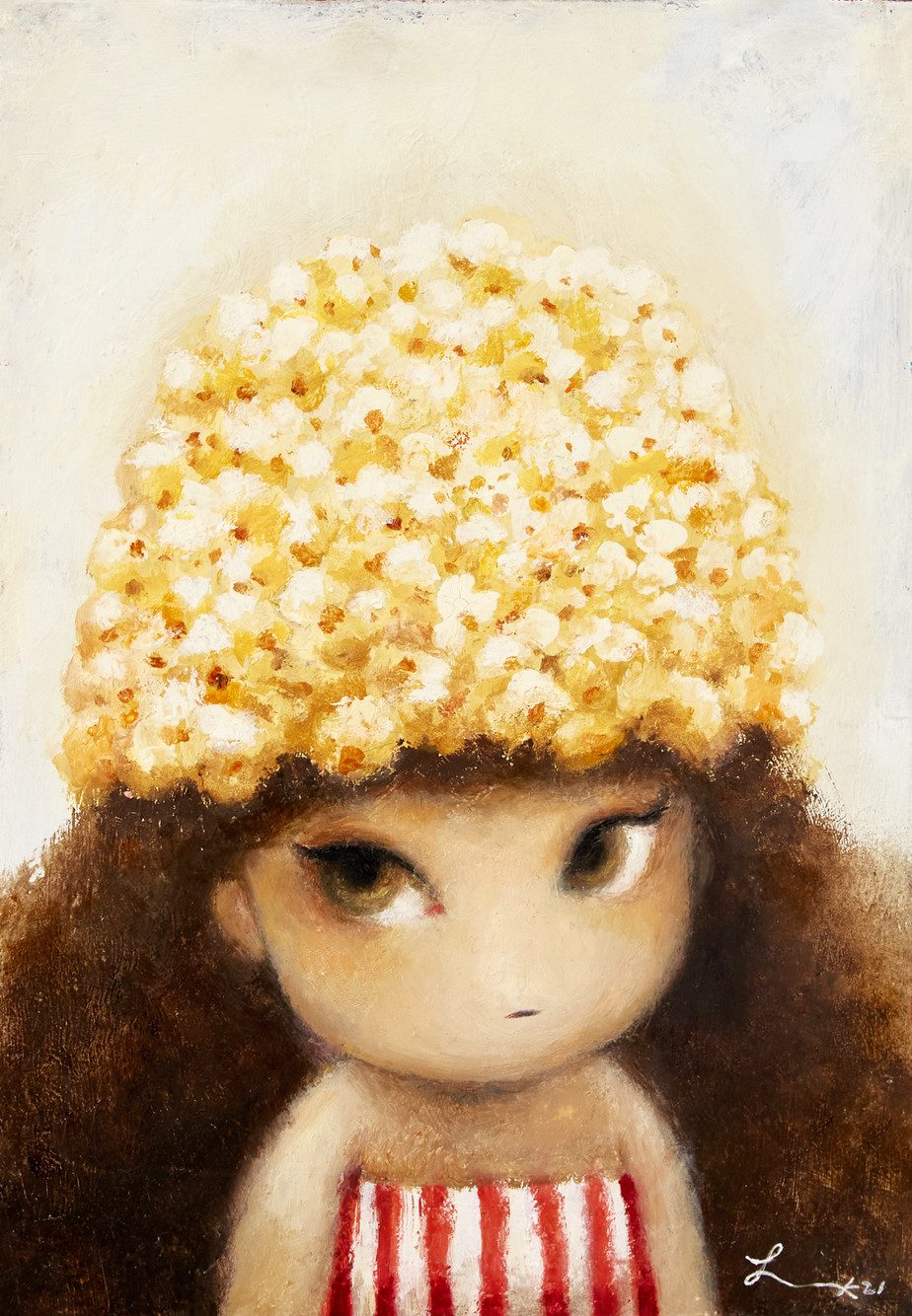 팝콘녀 — Hana Kwon, Oil on canvas, 2021