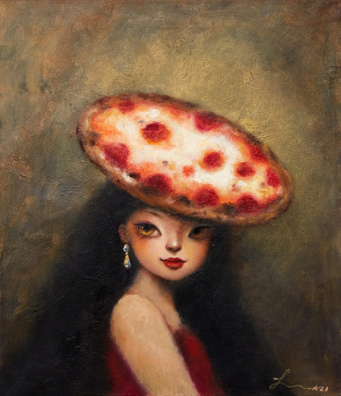 피자여왕 — Hana Kwon, Oil on canvas, 2021