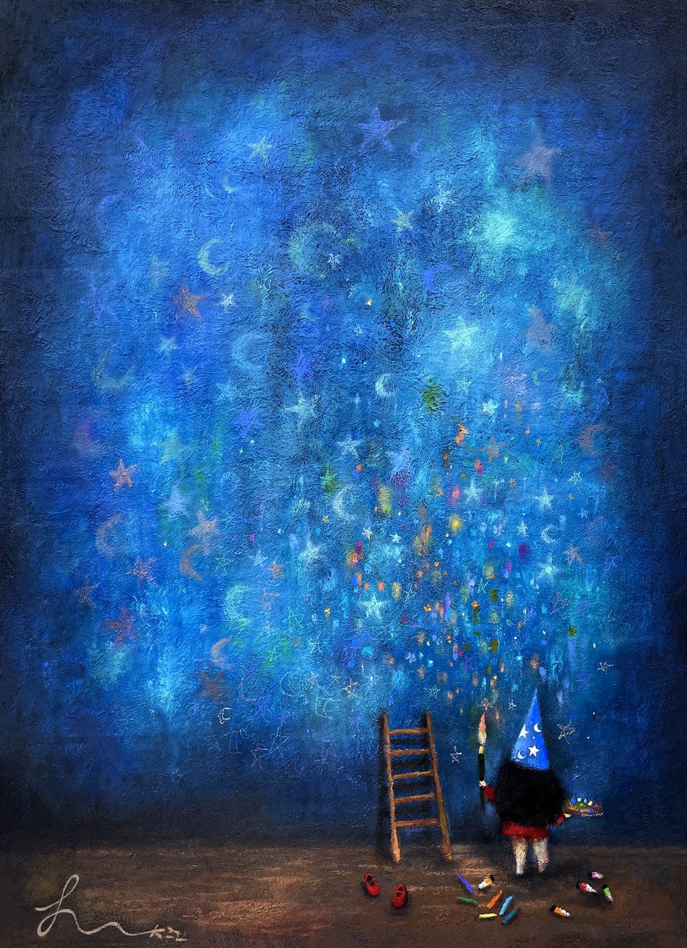 Dream Painter — Hana Kwon, Oil and oil pastel on canvas, 2022