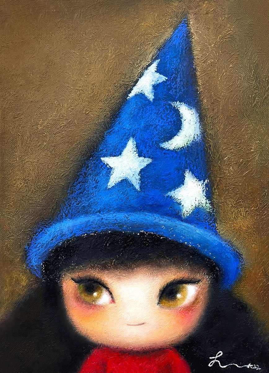 마법사하나 — Hana Kwon, Oil and oil pastel on canvas, 2022