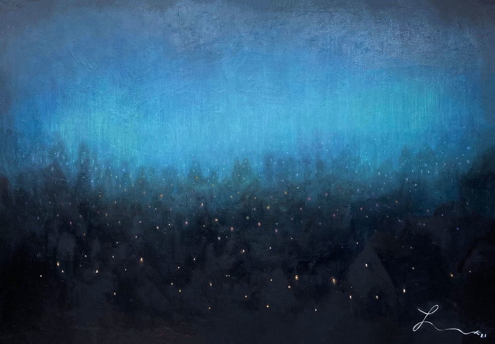 장마 — Hana Kwon, Oil and oil pastel on canvas, 2022