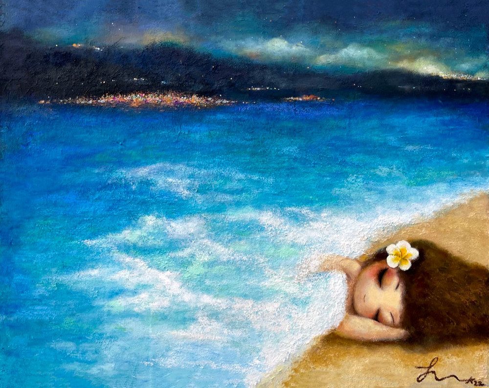 Last Summer — Hana Kwon, Oil and oil pastel on canvas, 2022