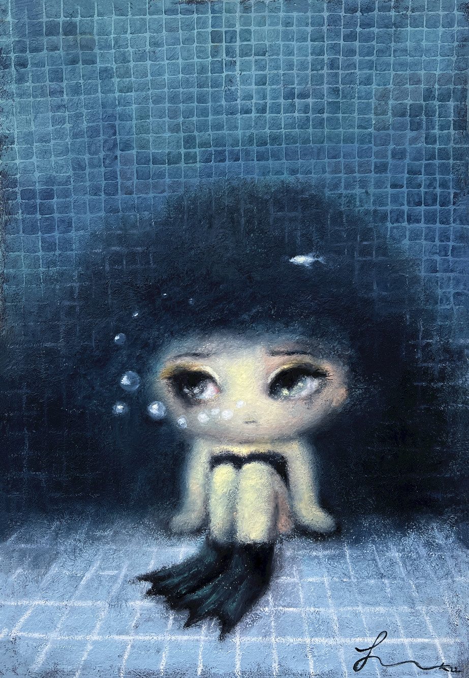 잠수모드 — Hana Kwon, Oil, oil pastel and gouache, 2022