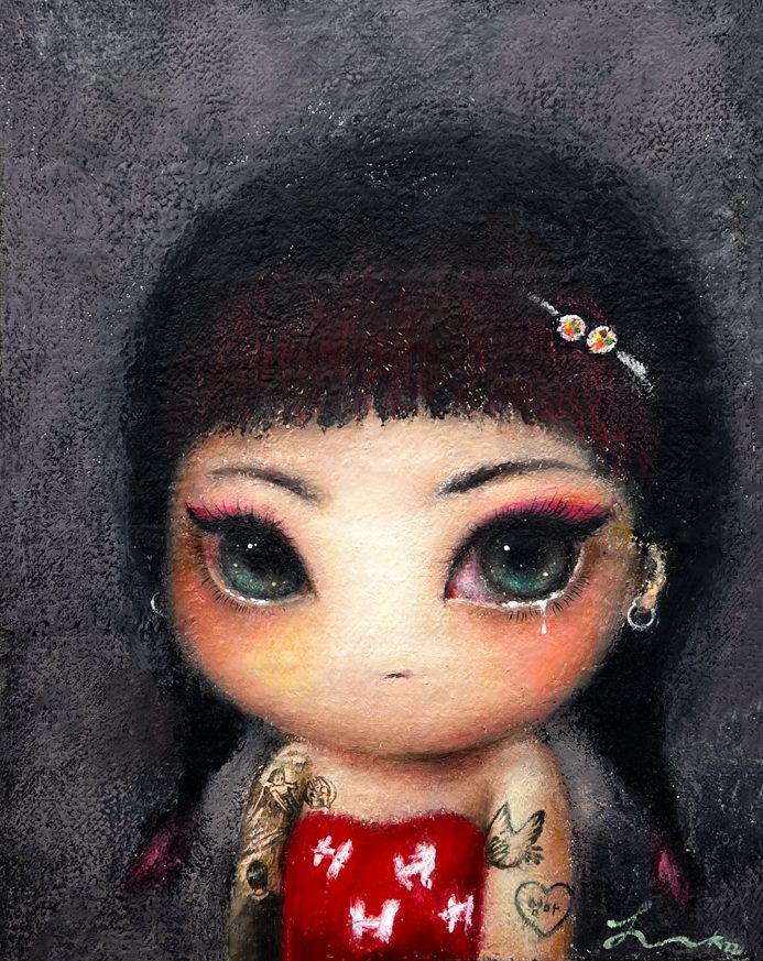 Crying in H mart — Hana Kwon, Oil and oil pastel on canvas, 2022