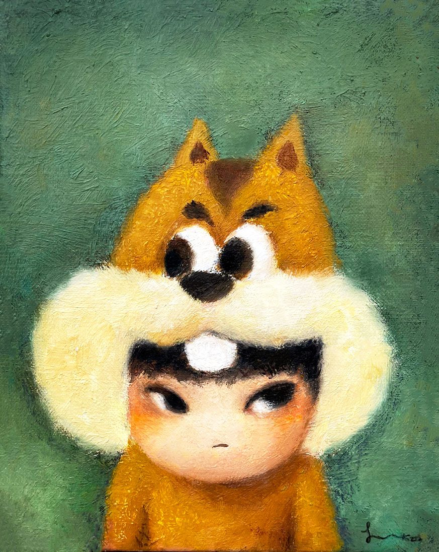 태람쥐 — Hana Kwon, Oil and oil pastel on canvas, 2022
