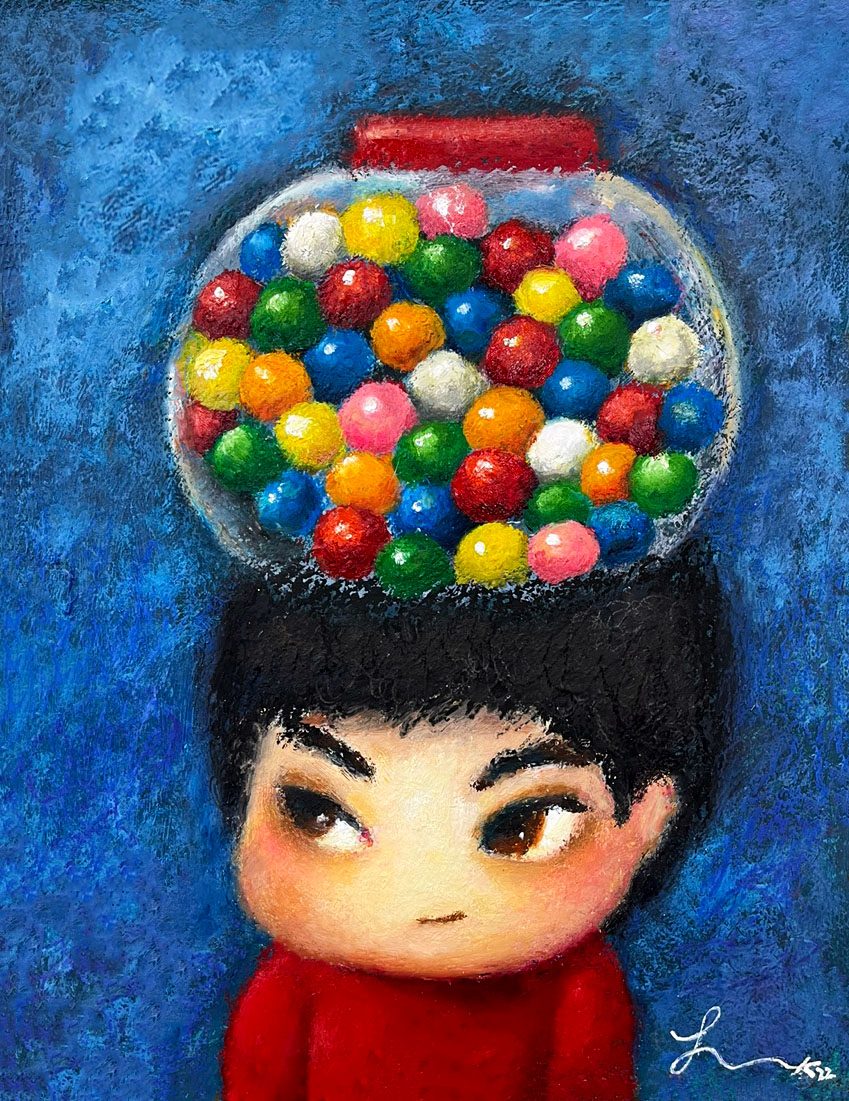 캔디보이 — Hana Kwon, Oil and oil pastel on canvas, 2022