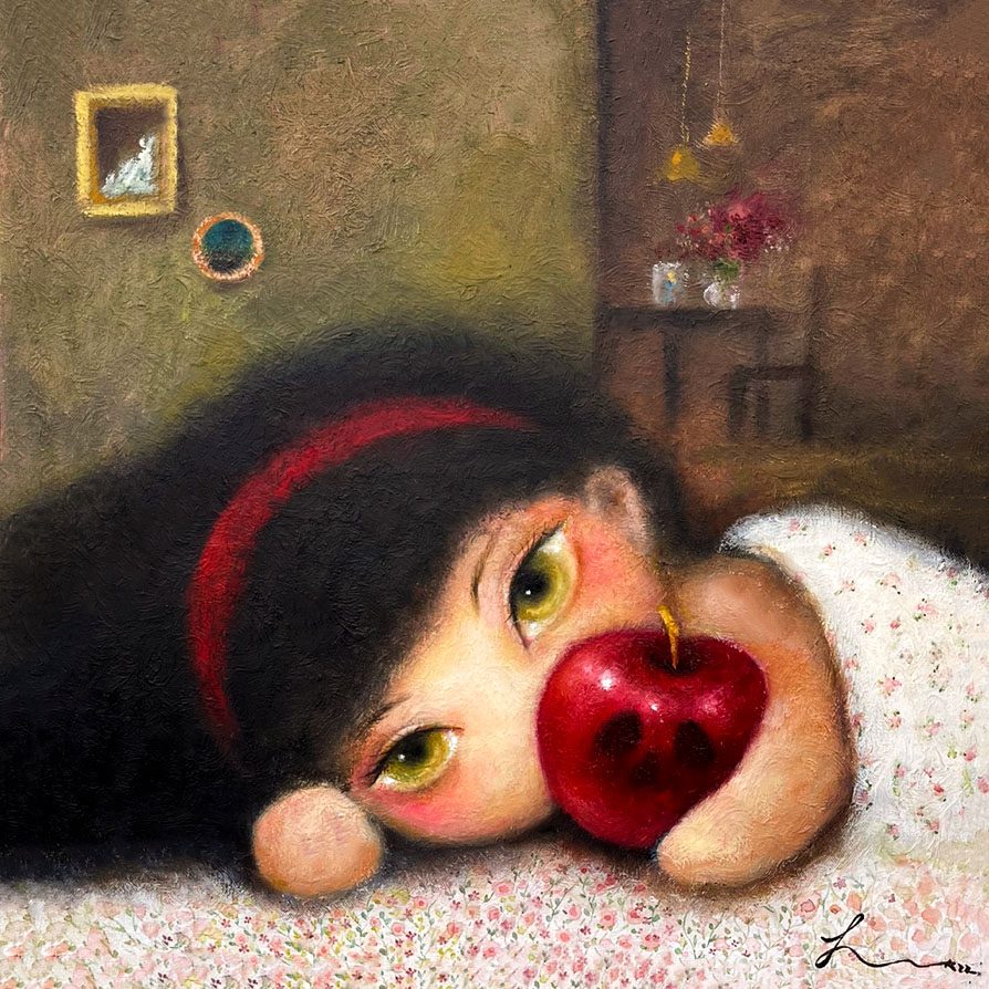 독사과 — Hana Kwon, Oil and oil pastel on canvas, 2022