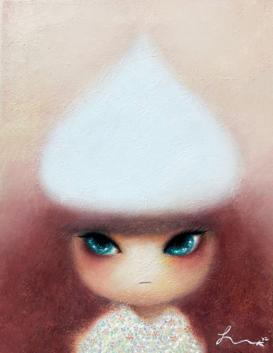 크림녀 — Hana Kwon, Mixed media on canvas, 2022