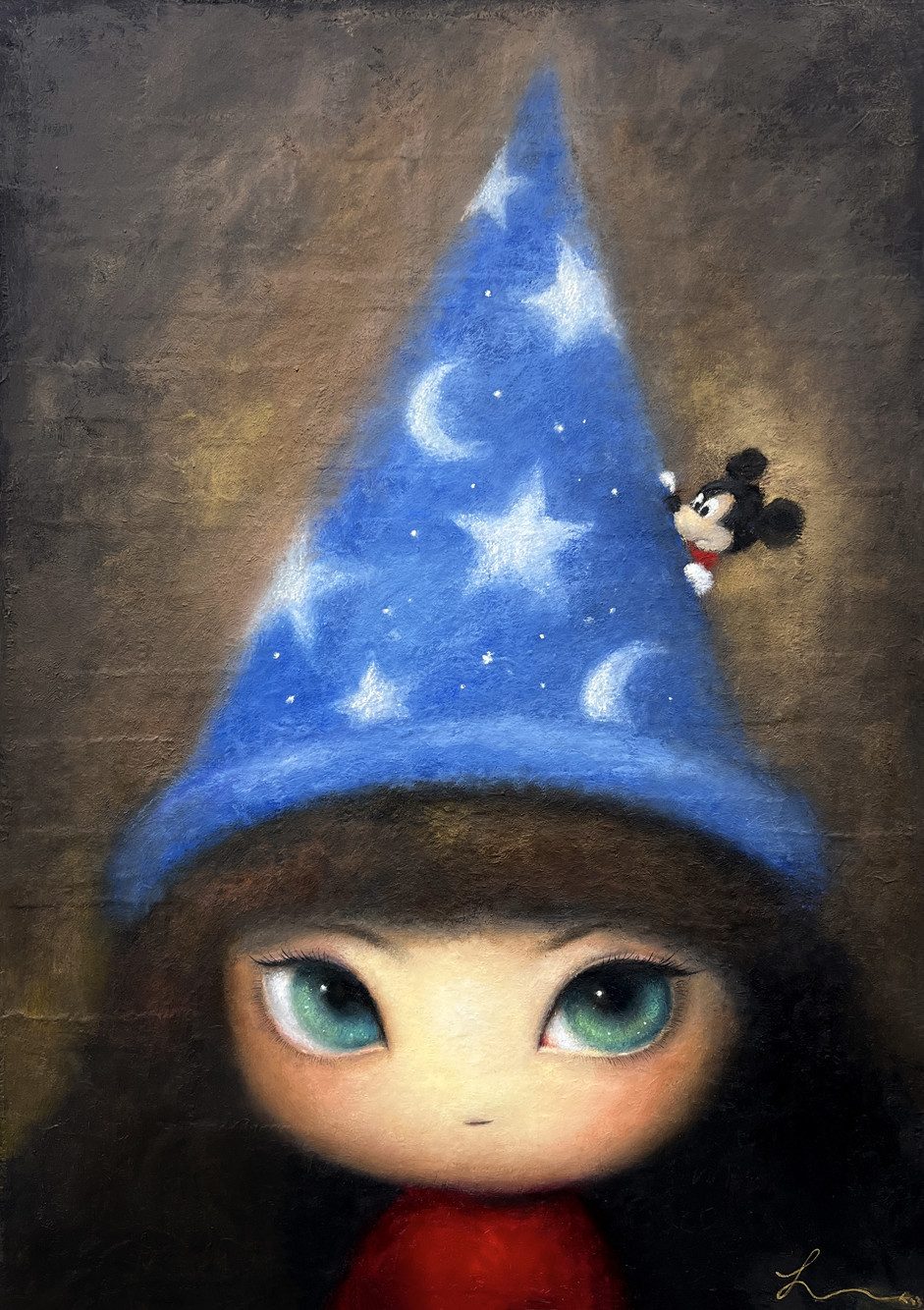 미키의 모자 — Hana Kwon, Oil and oil pastel on canvas, 2023