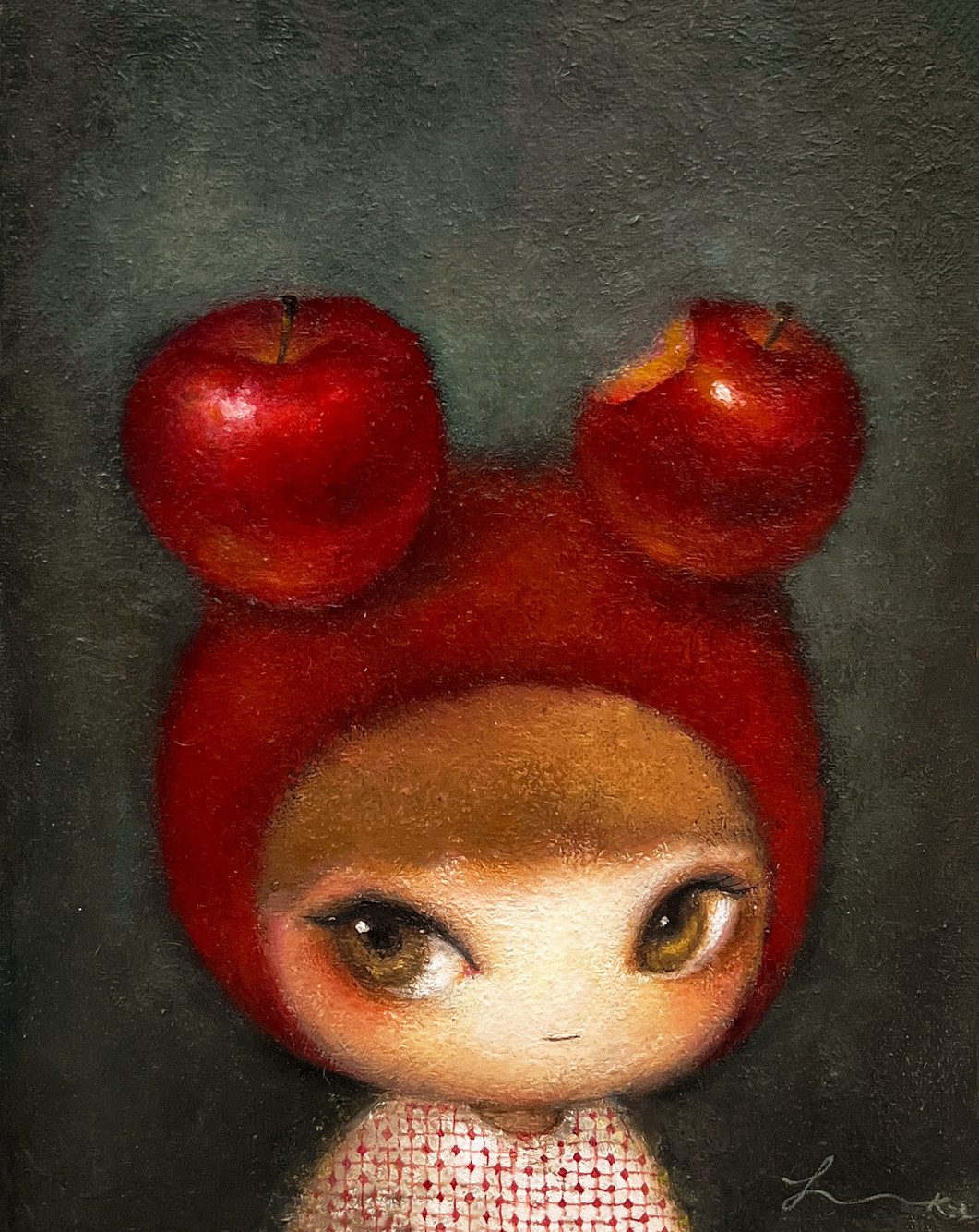 사과공주 — Hana Kwon, Oil and oil pastel on canvas, 2023