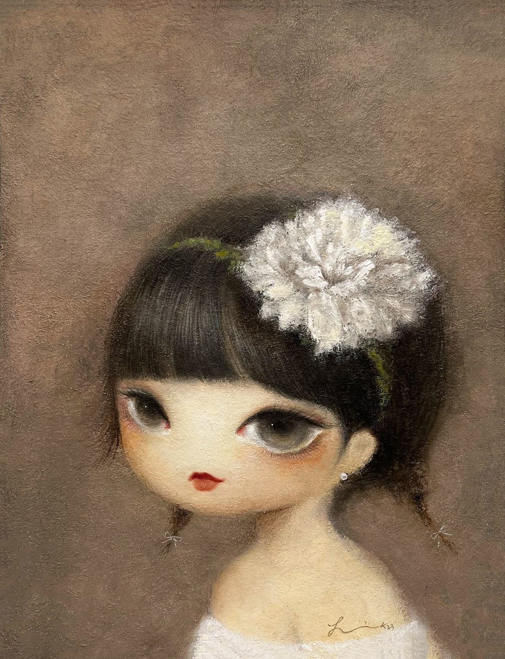 Blanche girl — Hana Kwon, Oil and oil pastel on canvas, 2023