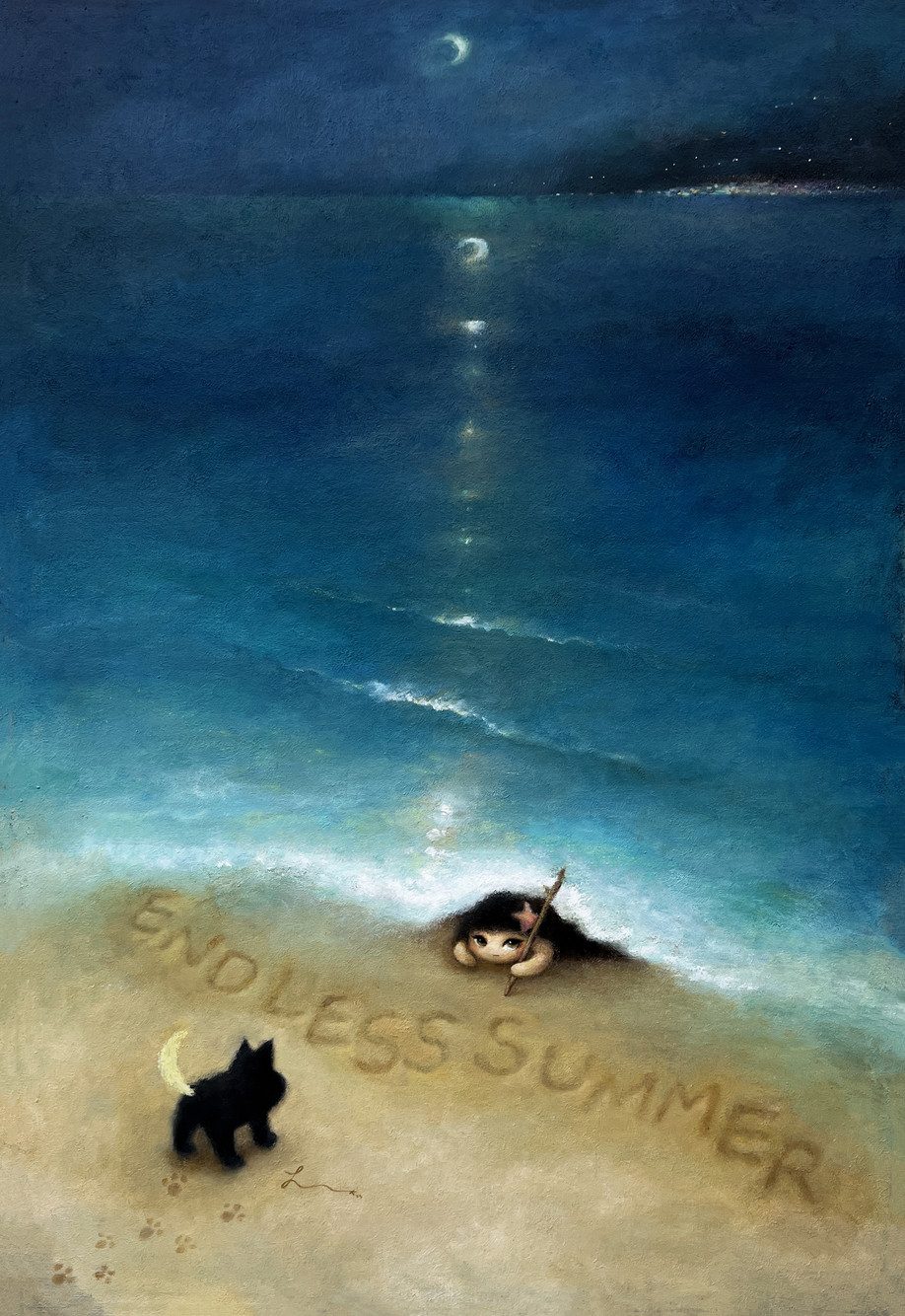 Endless Summer — Hana Kwon, Oil and oil pastel on canvas, 2023