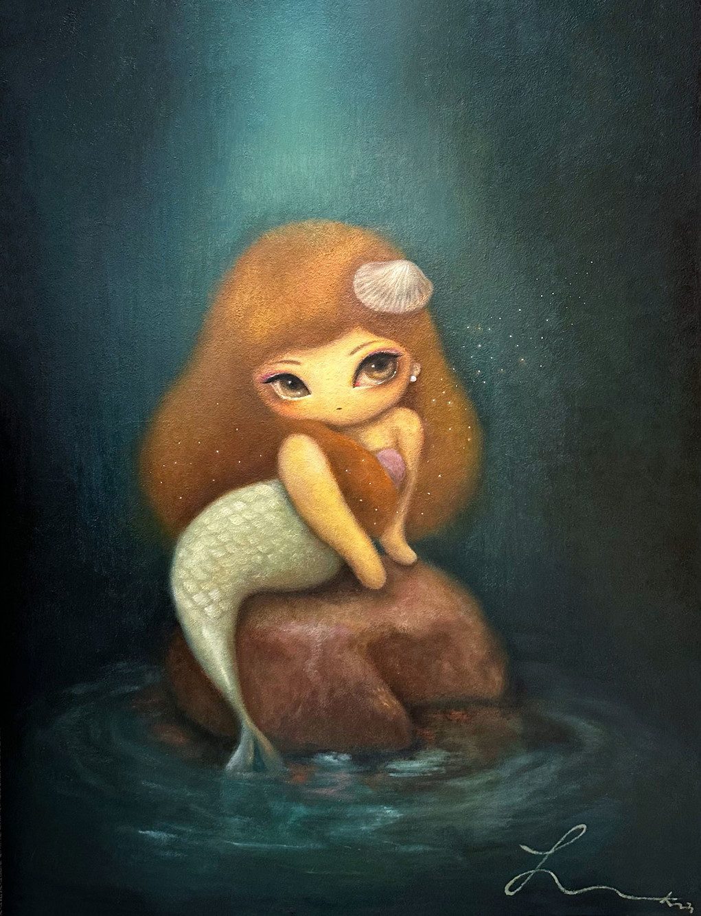 기다림 — Hana Kwon, Oil and oil pastel on canvas, 2023