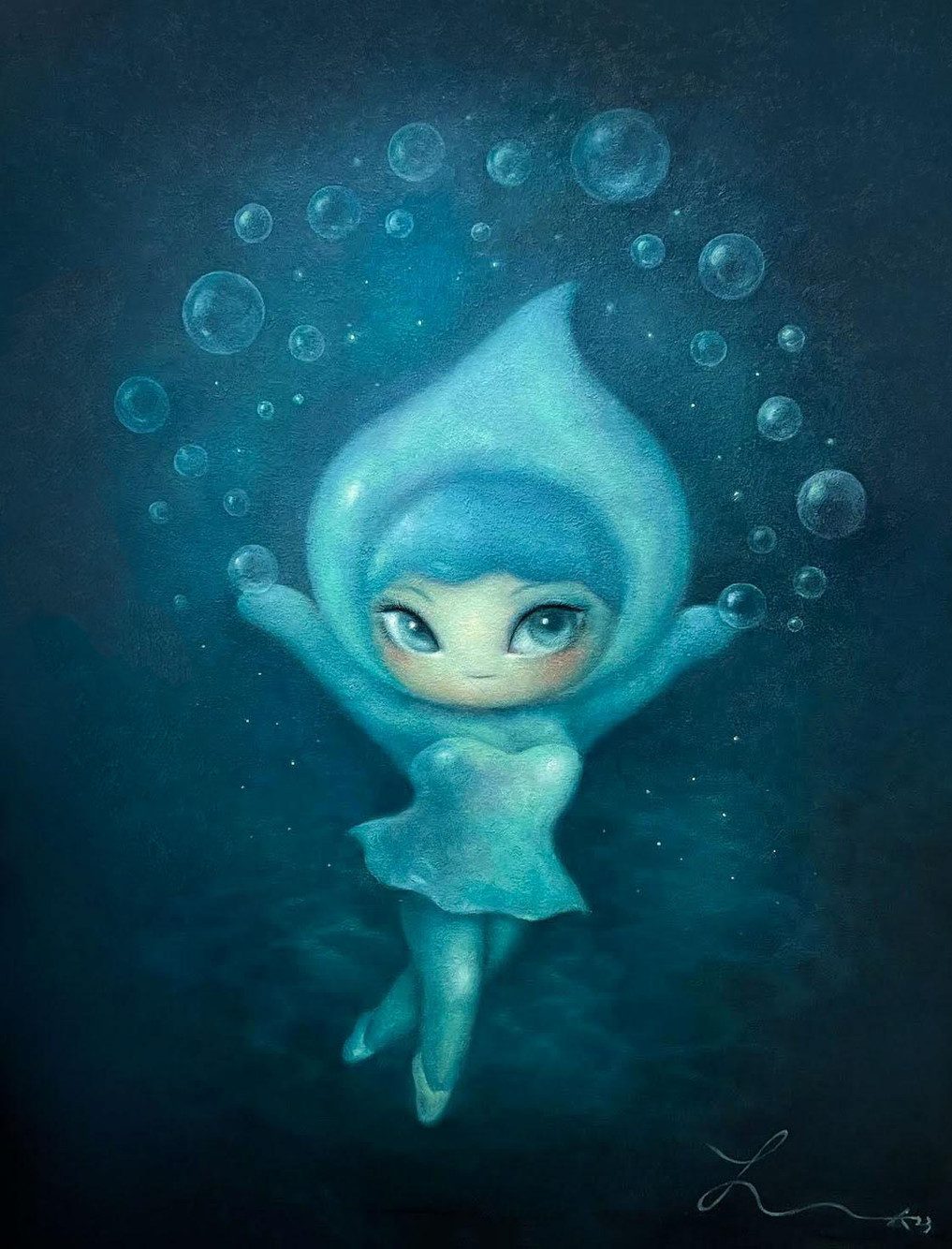 Good bye Tears — Hana Kwon, Oil and oil pastel on canvas, 2023