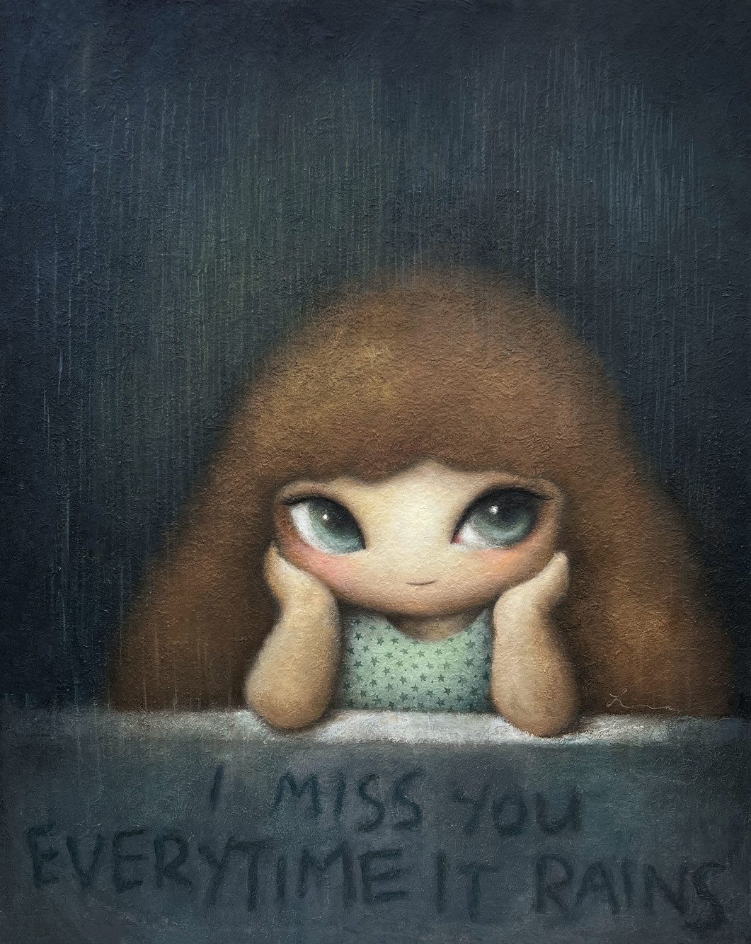 그 해 장마 — Hana Kwon, Oil and oil pastel on canvas, 2023