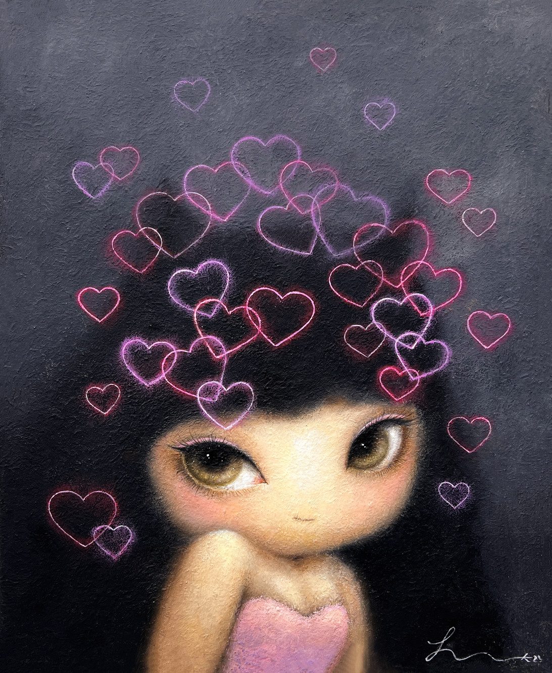10 minutes — Hana Kwon, Oil and oil pastel on canvas, 2023