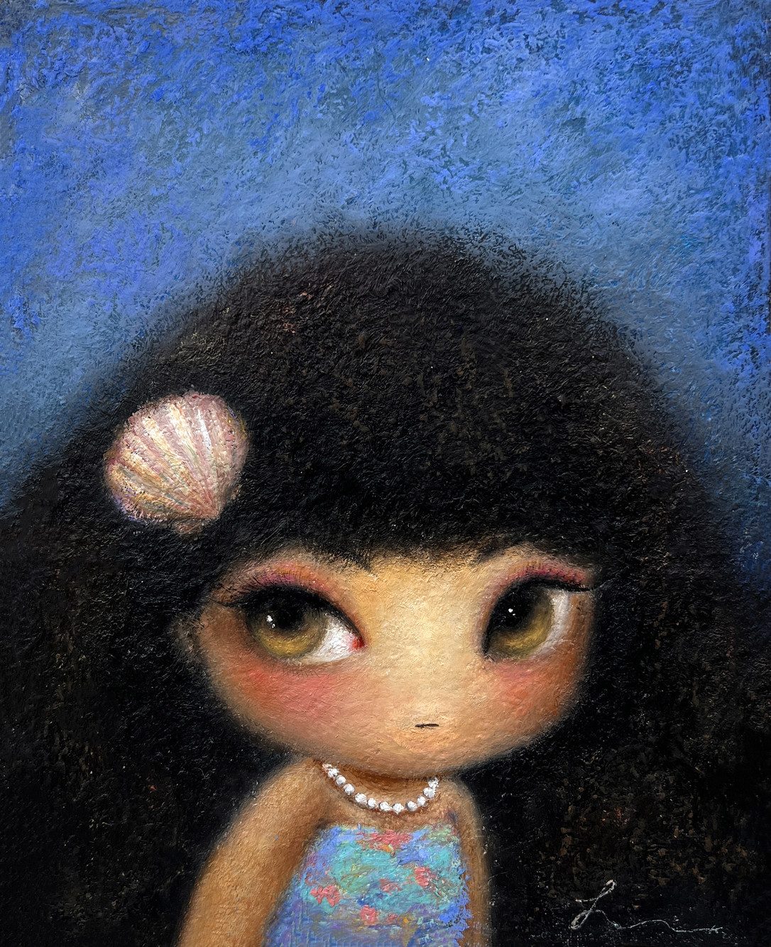 Bali girl — Hana Kwon, Oil and oil pastel on canvas, 2023