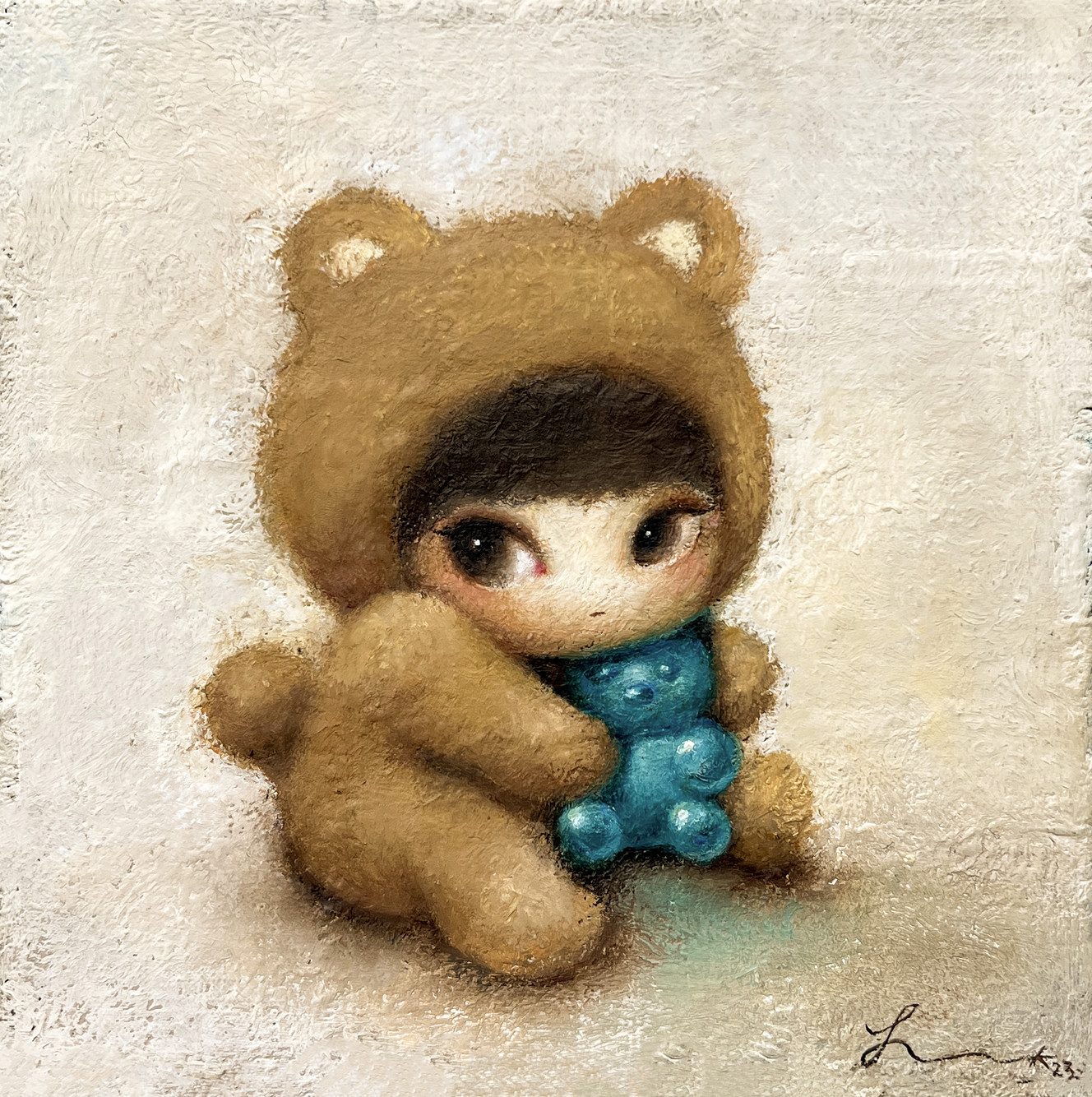Little Precious — Hana Kwon, Oil and oil pastel on canvas, 2023