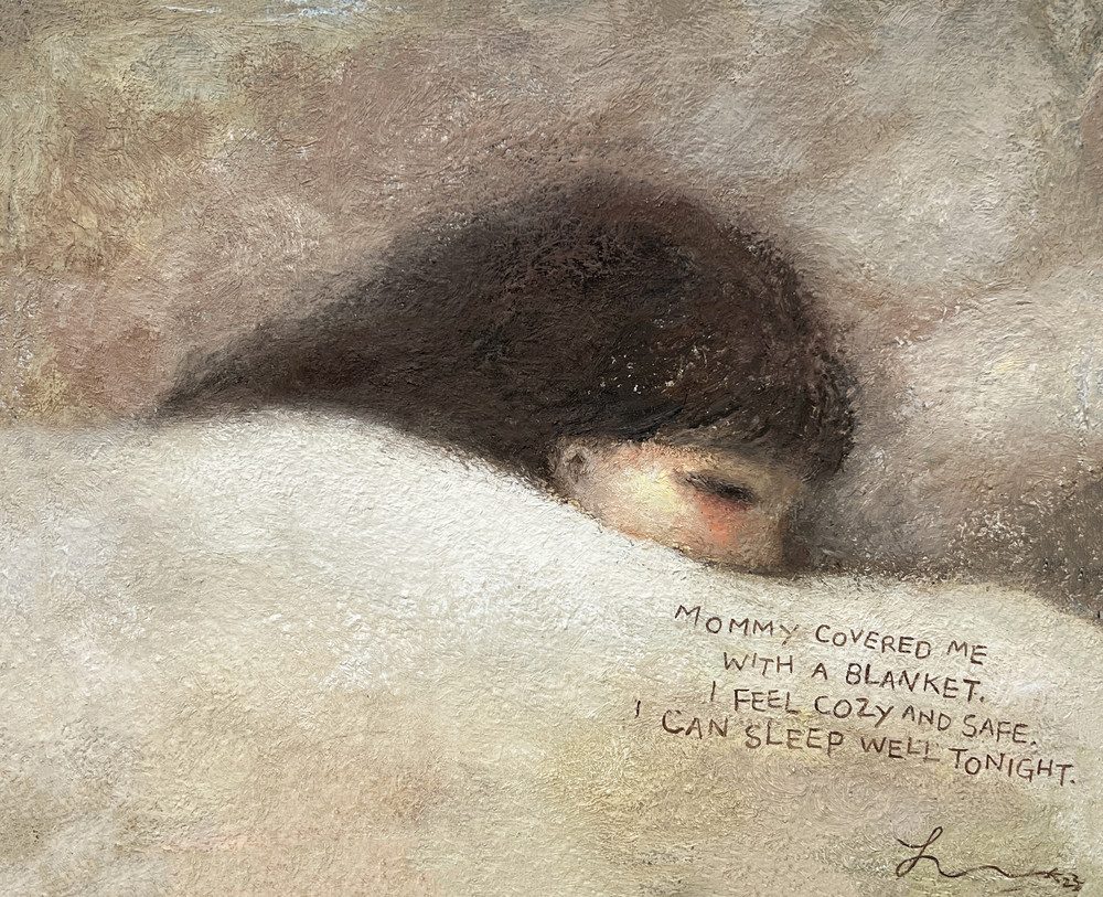 Mommed — Hana Kwon, Oil and oil pastel on canvas, 2023