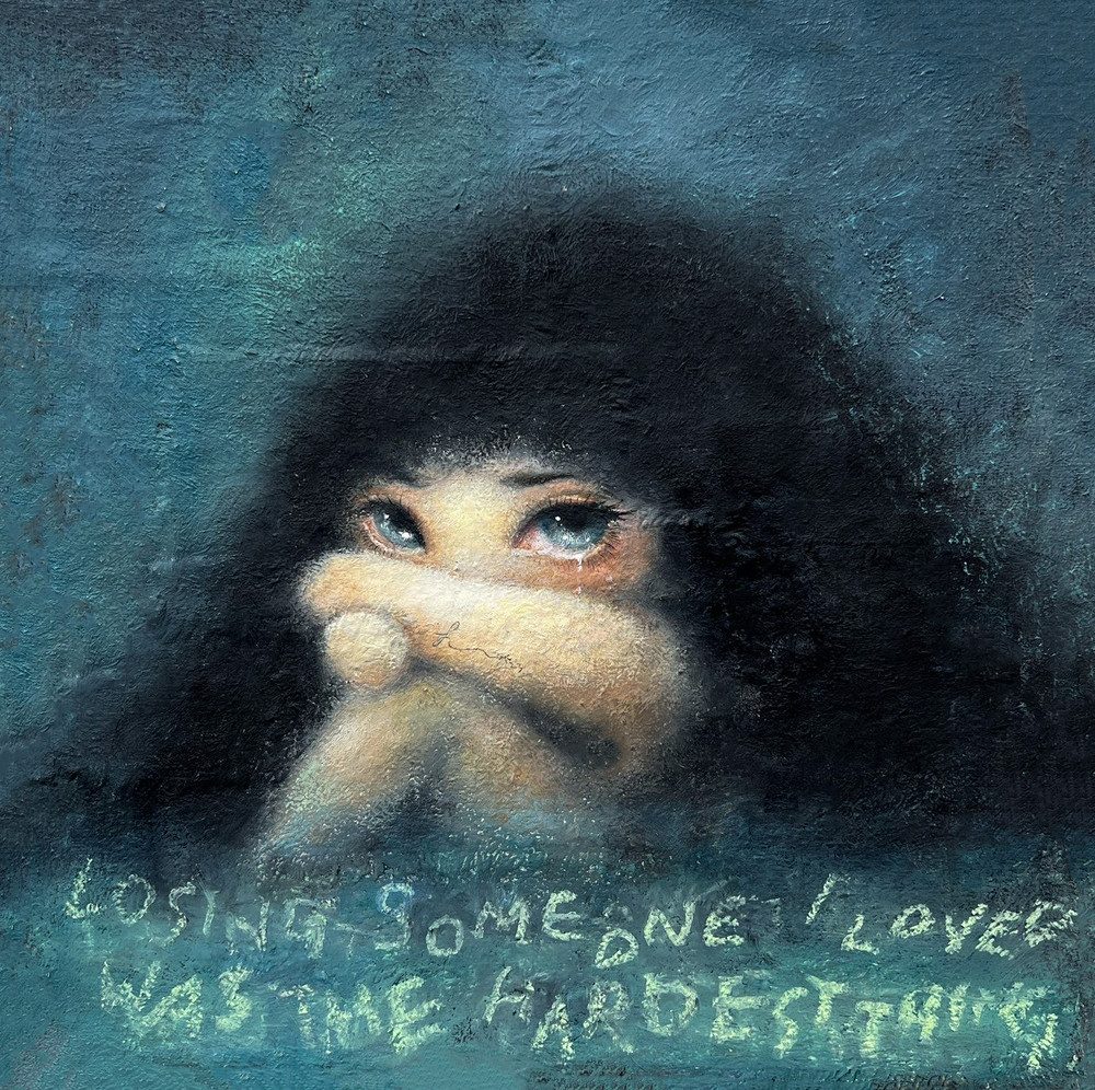 Sorrow — Hana Kwon, Oil and oil pastel on canvas, 2023
