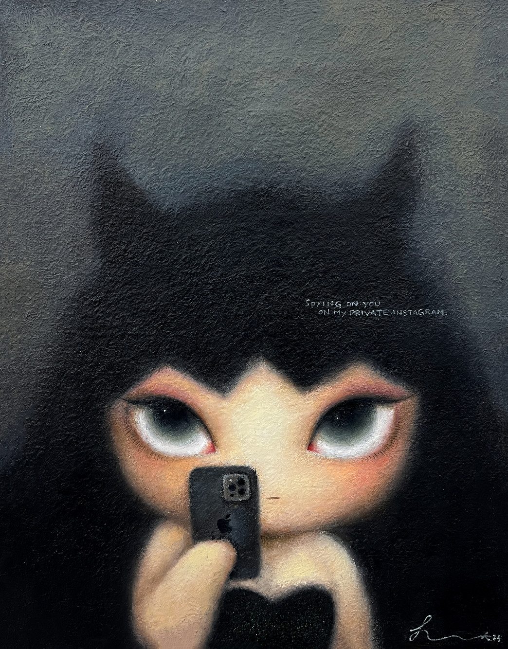 SPY — Hana Kwon, Oil and oil pastel on canvas, 2023