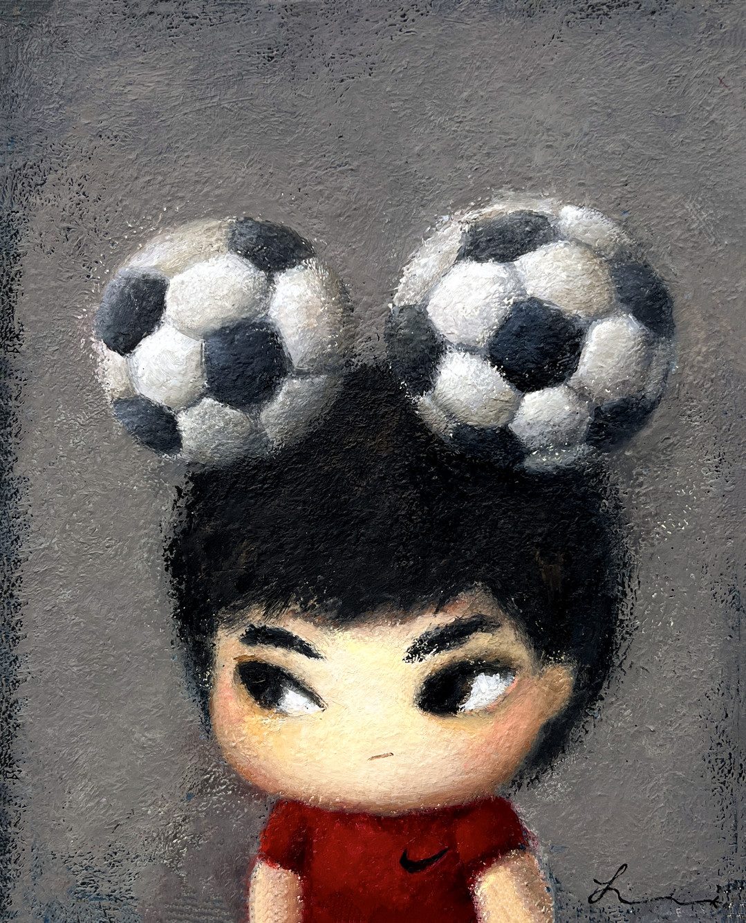 슛도리 — Hana Kwon, Oil and oil pastel on canvas, 2023