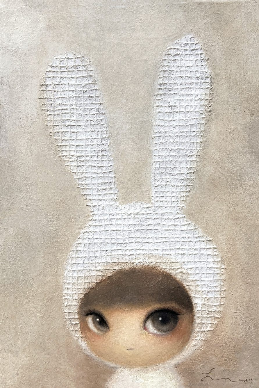 트위드버니 — Hana Kwon, Mixed media on canvas, 2023