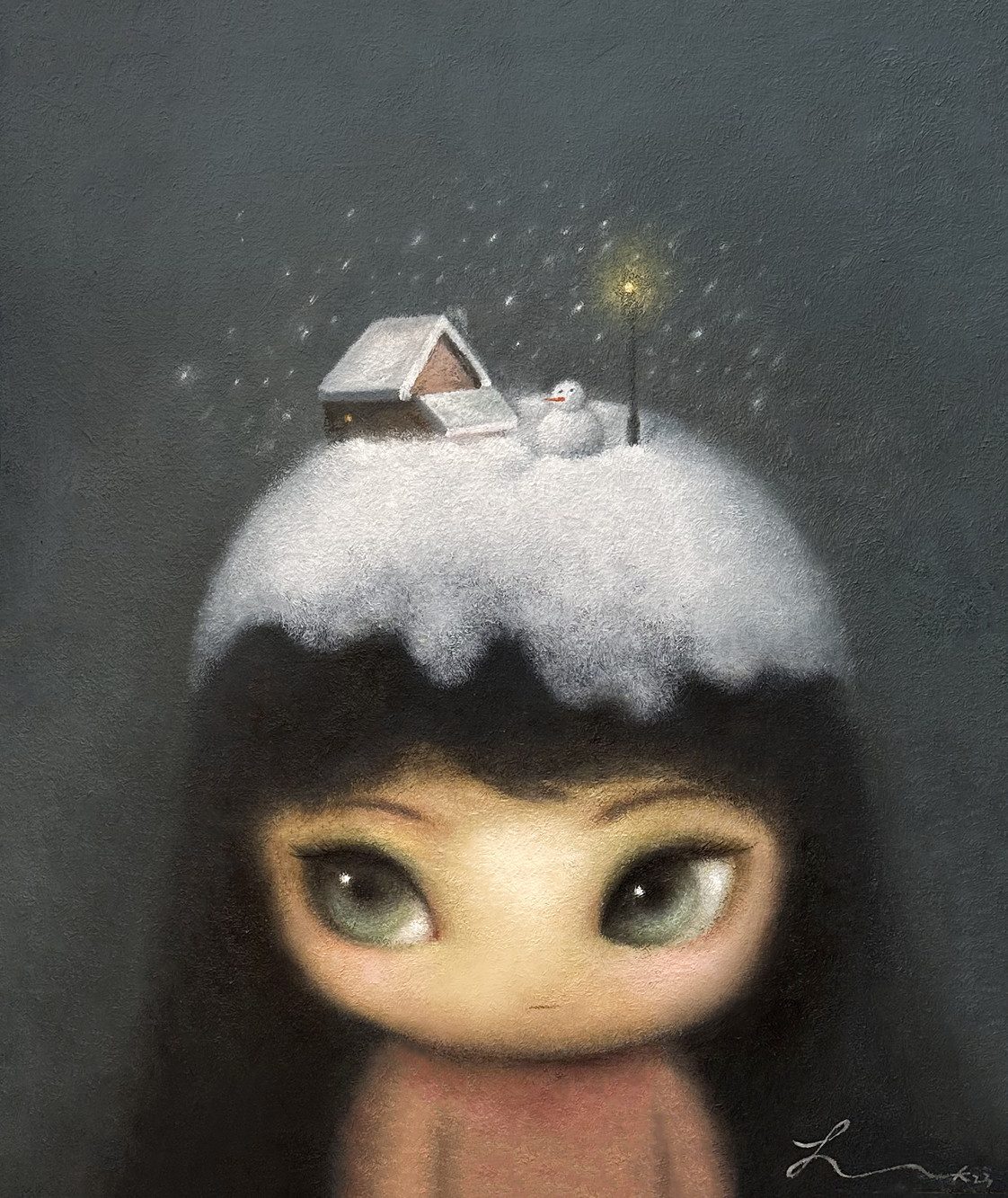 Home Alone — Hana Kwon, Oil and oil pastel on canvas, 2023