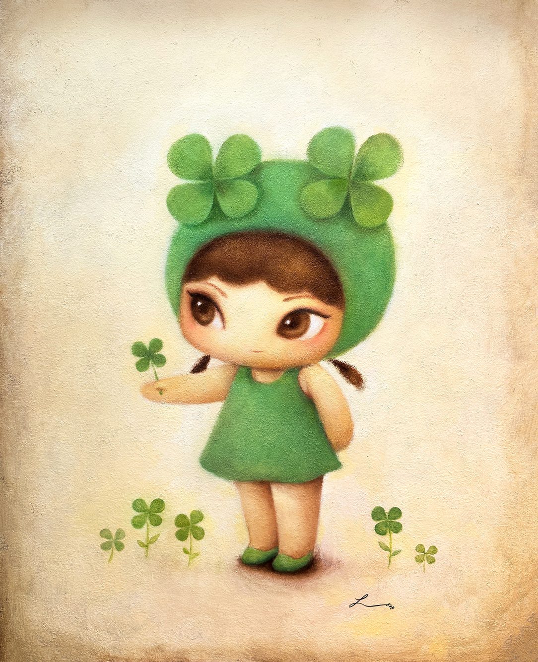 럭키비키 — Hana Kwon, Oil and oil pastel on canvas, 2024
