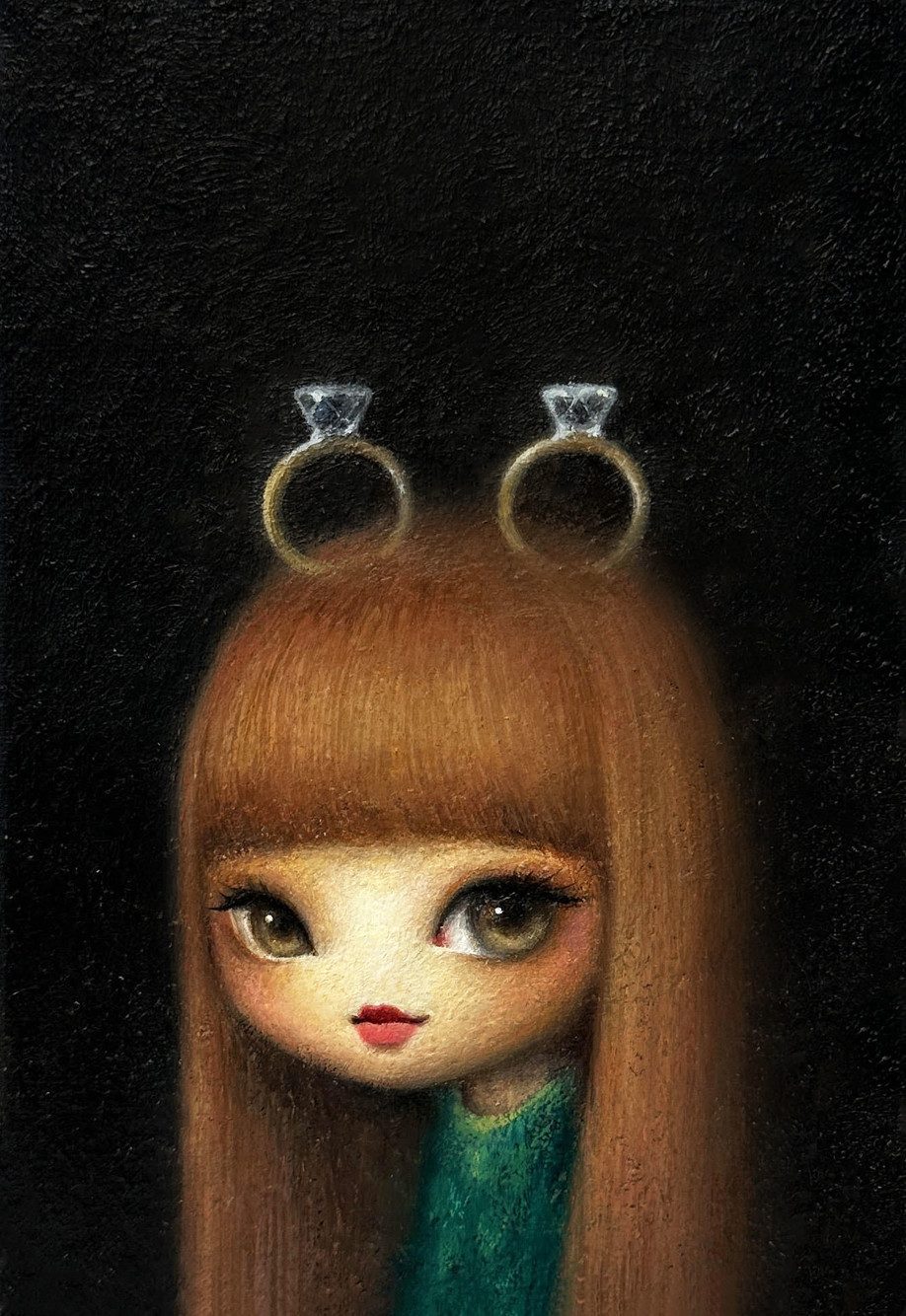 반지녀 — Hana Kwon, Oil and Oil Pastel on Canvas, 2024