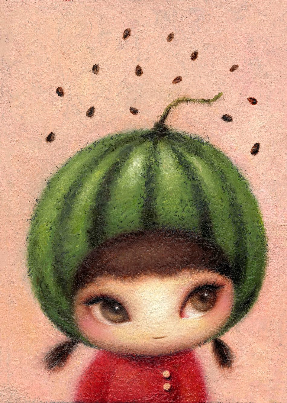 컴백 수박녀 — Hana Kwon, Oil and Oil Pastel on Canvas, 2024