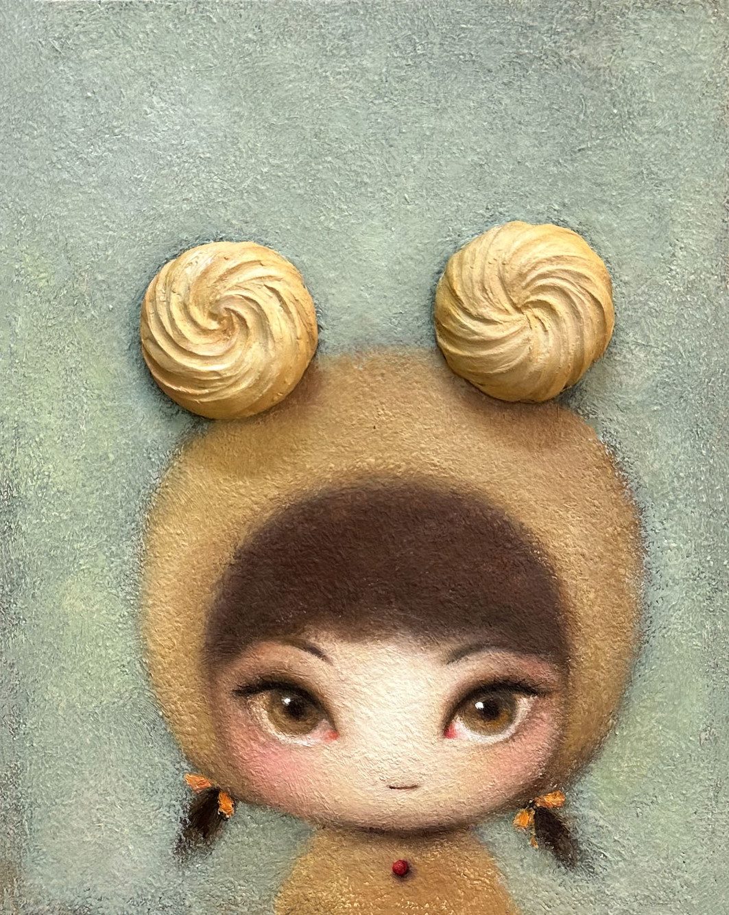 Butter cookie girl — Hana Kwon, Mixed media on canvas, 2024