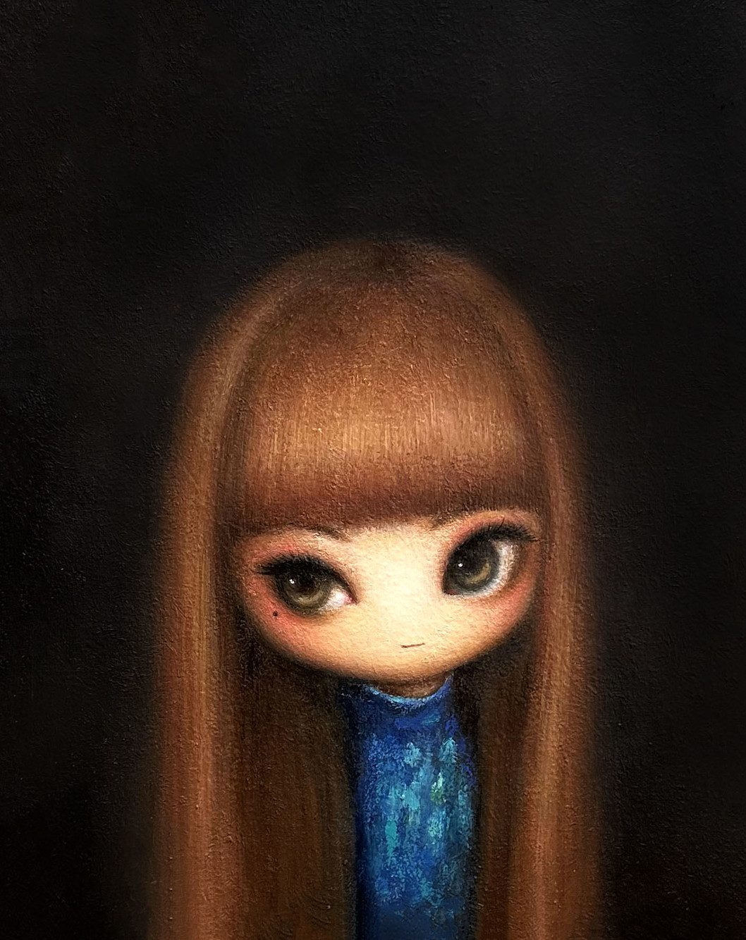 뉴진스머리 — Hana Kwon, Oil and oil pastel on canvas, 2024