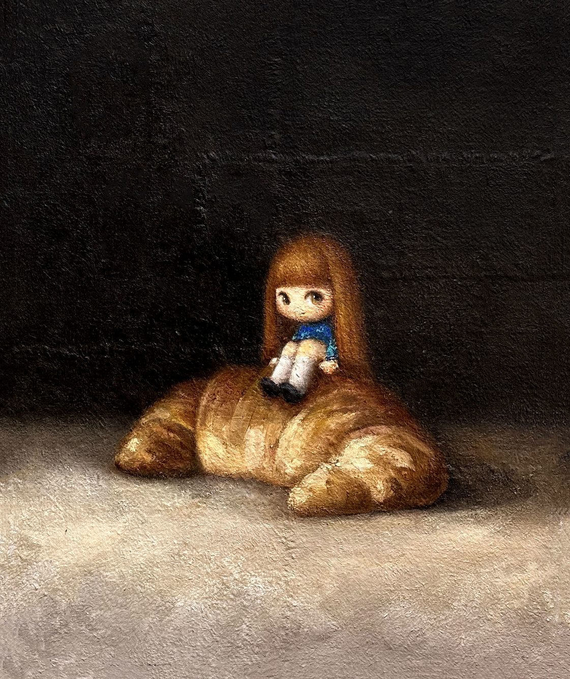 쉼터 — Hana Kwon, Oil and oil pastel on canvas, 2024