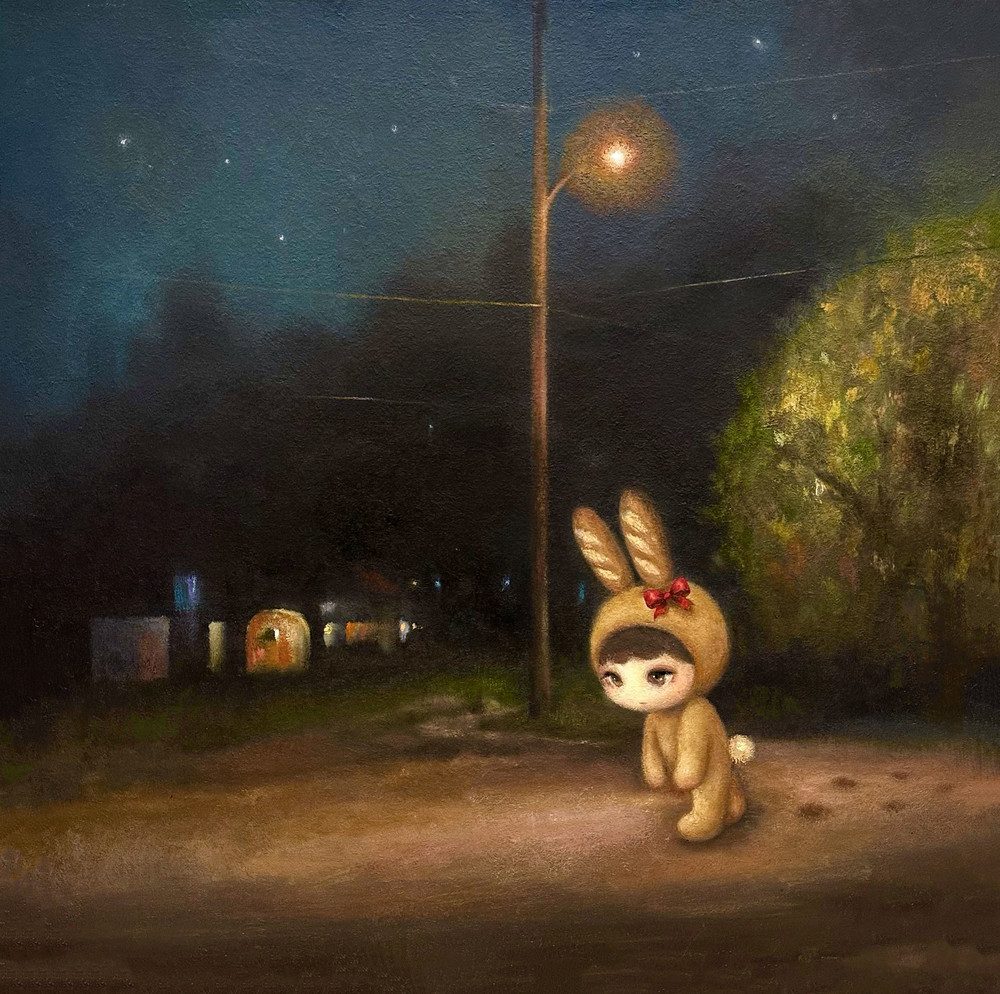 터벅터벅 — Hana Kwon, Oil and oil pastel on canvas, 2024