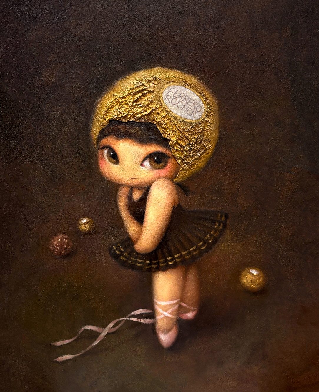 Ferrerolinana — Hana Kwon, Oil and oil pastel on canvas, 2025