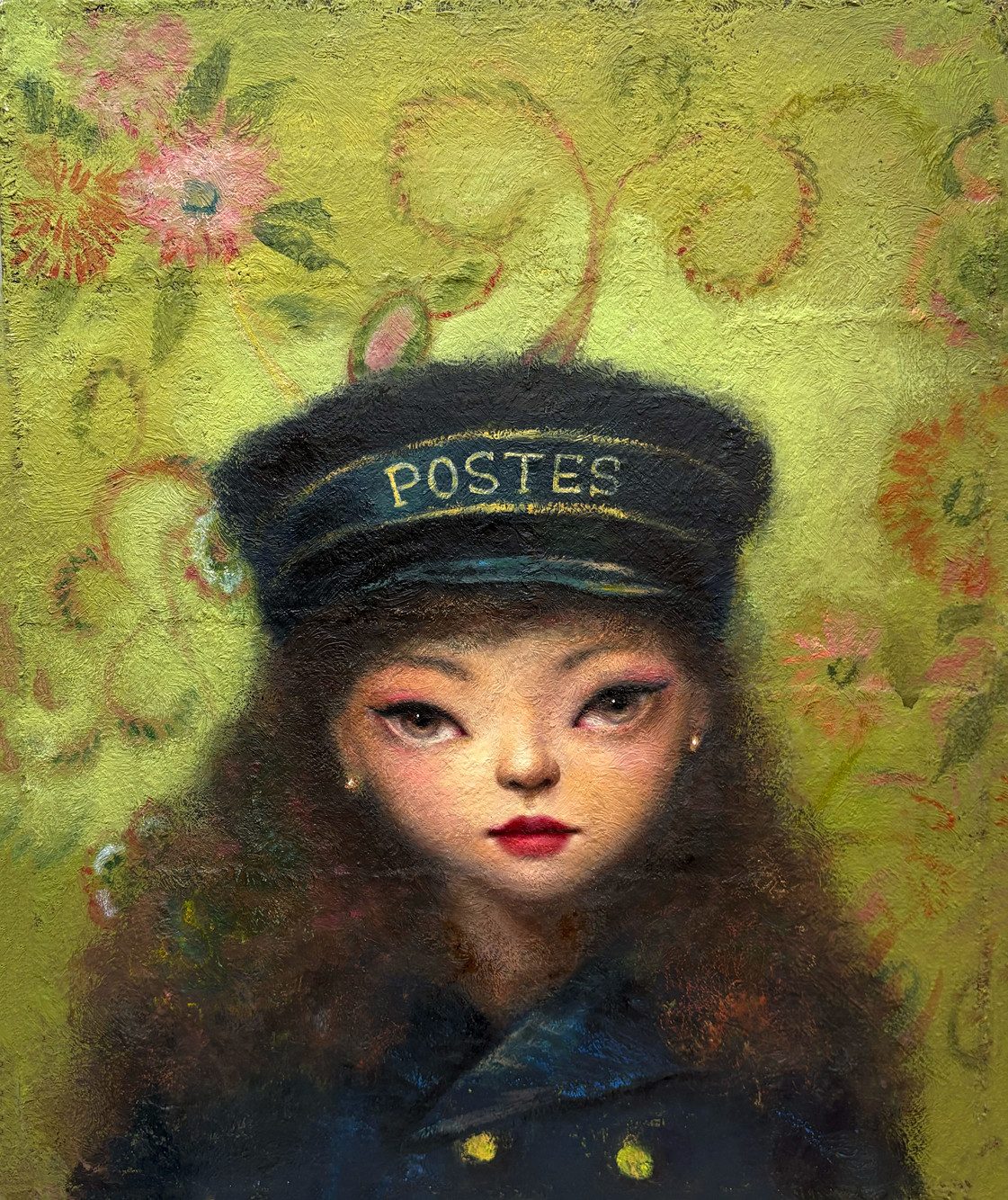 A Letter across time — Hana Kwon, Oil and oil pastel on canvas, 2025