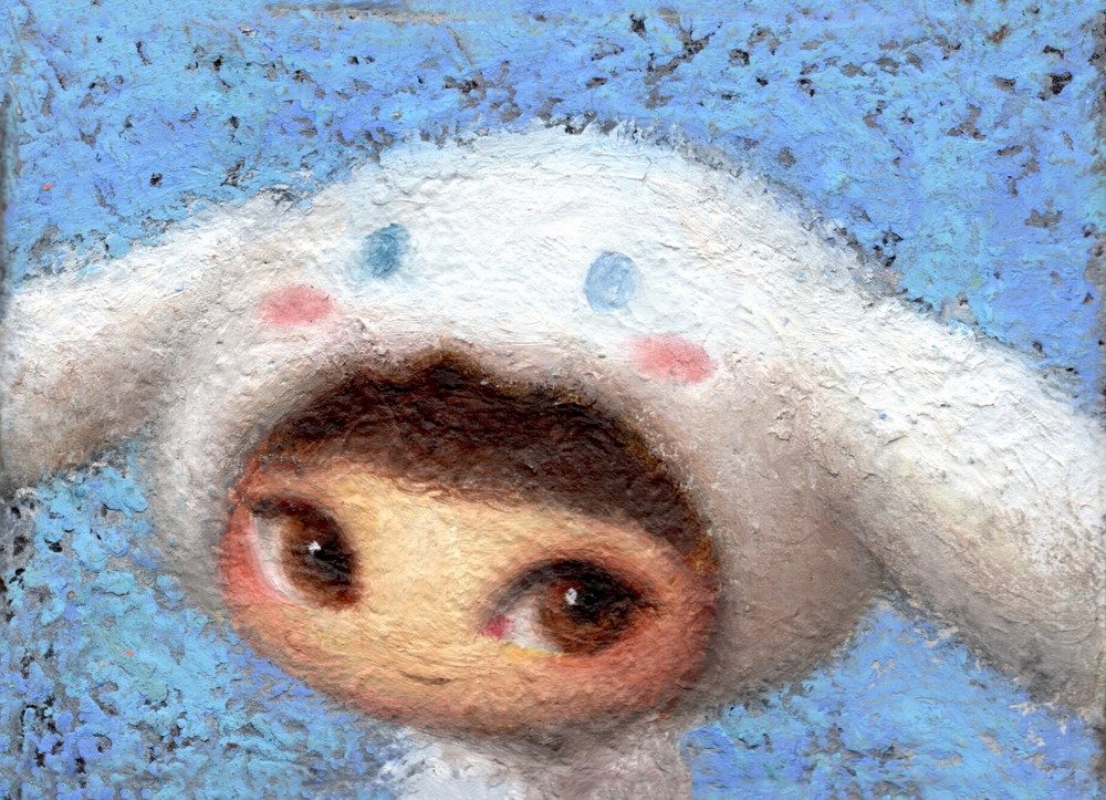 Cinnamoroll x Nana — Hana Kwon, Oil and oil pastel on canvas, 2025
