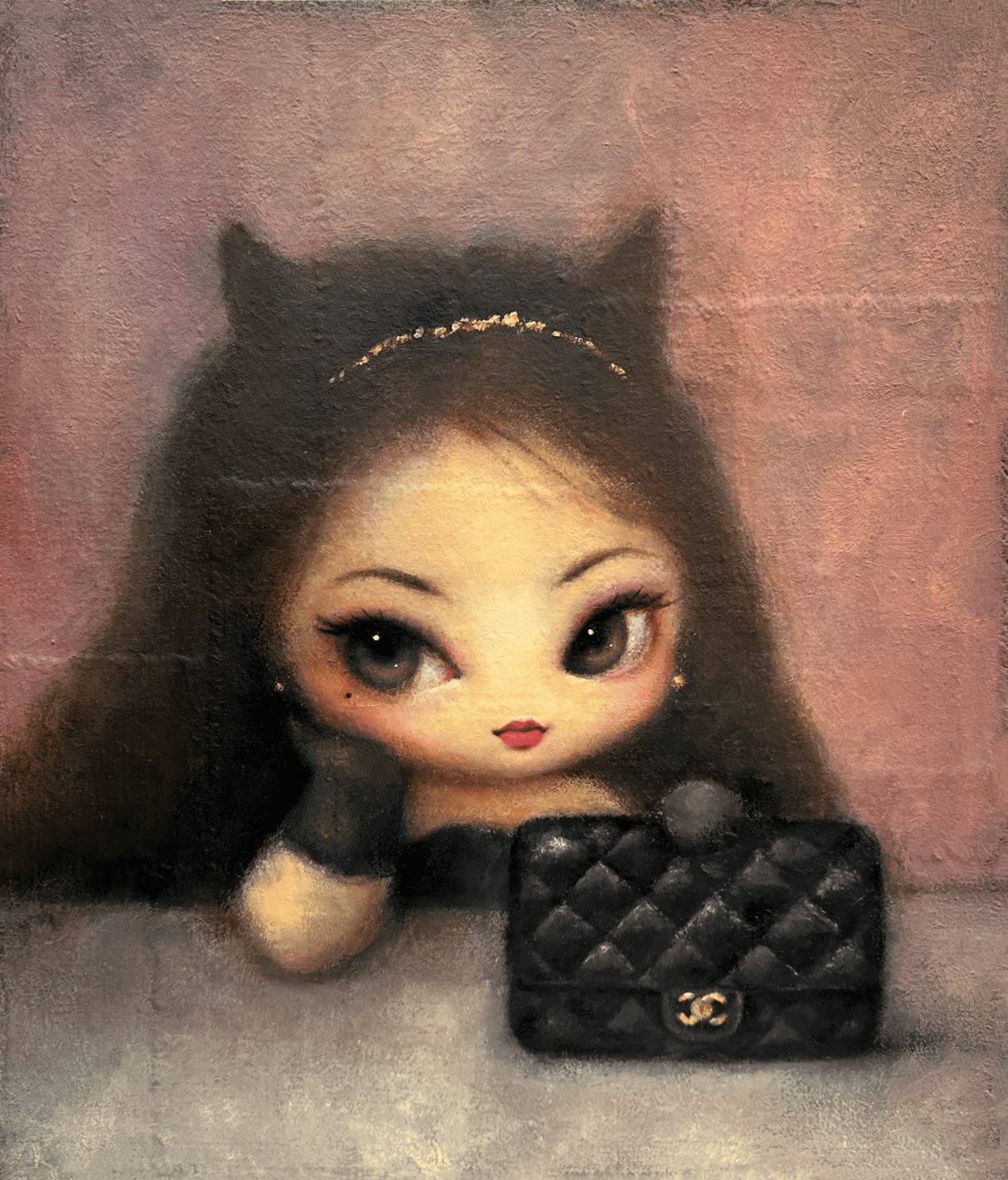 Obsession — Hana Kwon, Oil and oil pastel on canvas, 2025