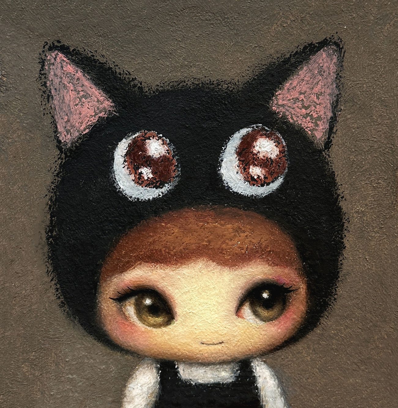 Meow — Hana Kwon, Oil and oil pastel on canvas, 2025