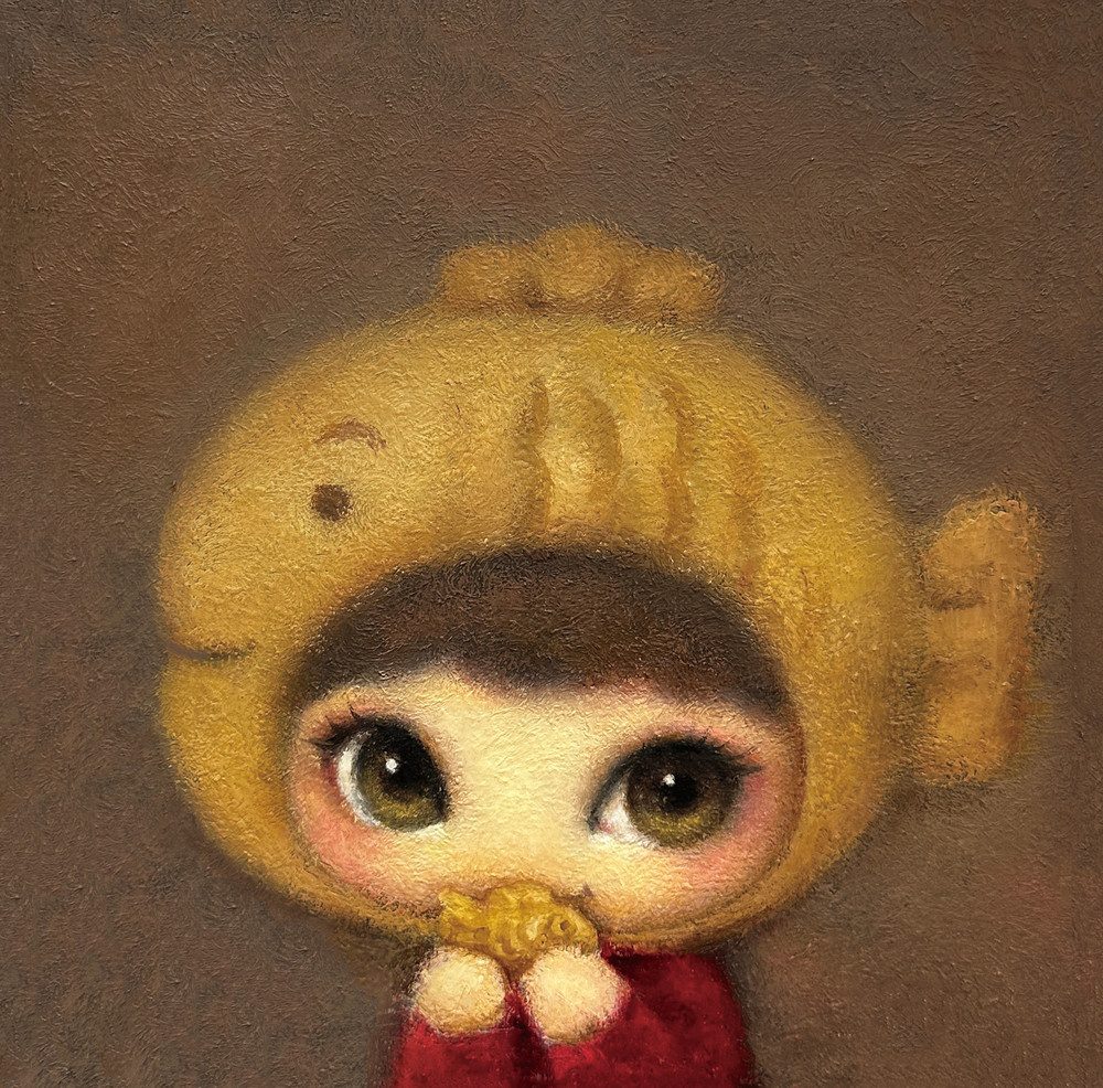 Winter Happiness — Hana Kwon, Oil and oil pastel on canvas, 2025