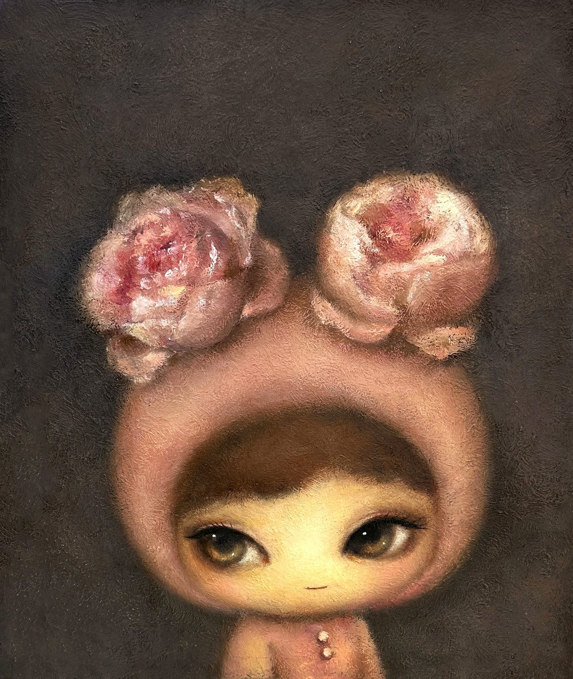 Mom’s favorite flower — Hana Kwon, Oil and oil pastel on canvas, 2025