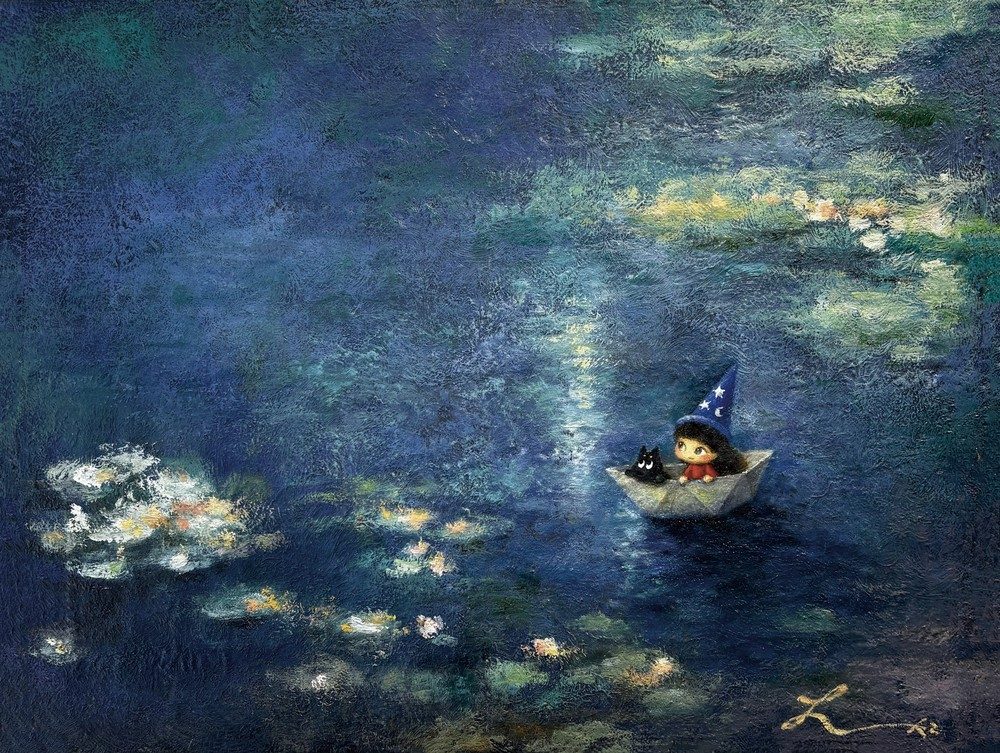 One Summer's Day — Hana Kwon, Oil and oil pastel on canvas, 2026